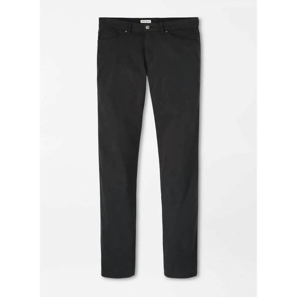 NEW PETER MILLAR men's signature sateen five pocket pant in black